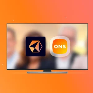 Overname ONS TV door Kompas Publishing met beide logo's op een tv-scherm