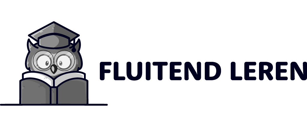 Fluitend leren logo zwart wit